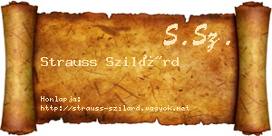 Strauss Szilárd névjegykártya